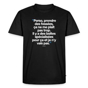 Citation célèbre footballeur coach - T-shirt Premium bio Homme - noir - Devant - Nico (187cm)