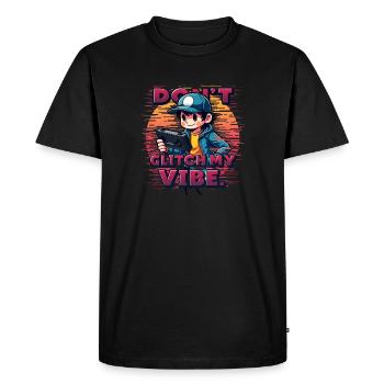 Don't Glitch my Vibe Retro Gaming Boy with Cap - Men's Premium Organic T-Shirt - black - Front - Nico (187cm)