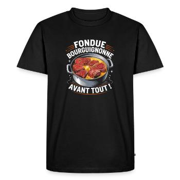 Fondue Bourguignonne avant tout ! - T-shirt Premium bio Homme - noir - Devant - Nico (187cm)