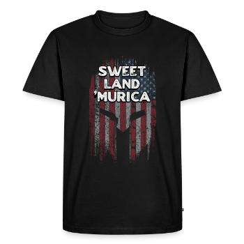 Sweet Land Murica Patriotisme patriotique américain - T-shirt Premium bio Homme - noir - Devant - Nico (187cm)