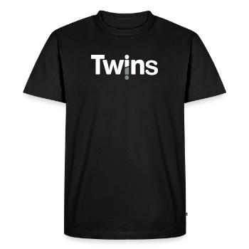 Twins - Men's Premium Organic T-Shirt - black - Front - Nico (187cm)