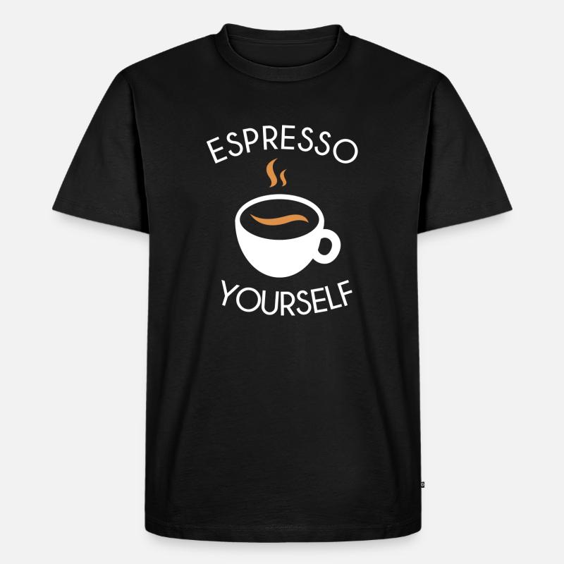 Espresso yourself - Männer Premium Bio T-Shirt - Schwarz
