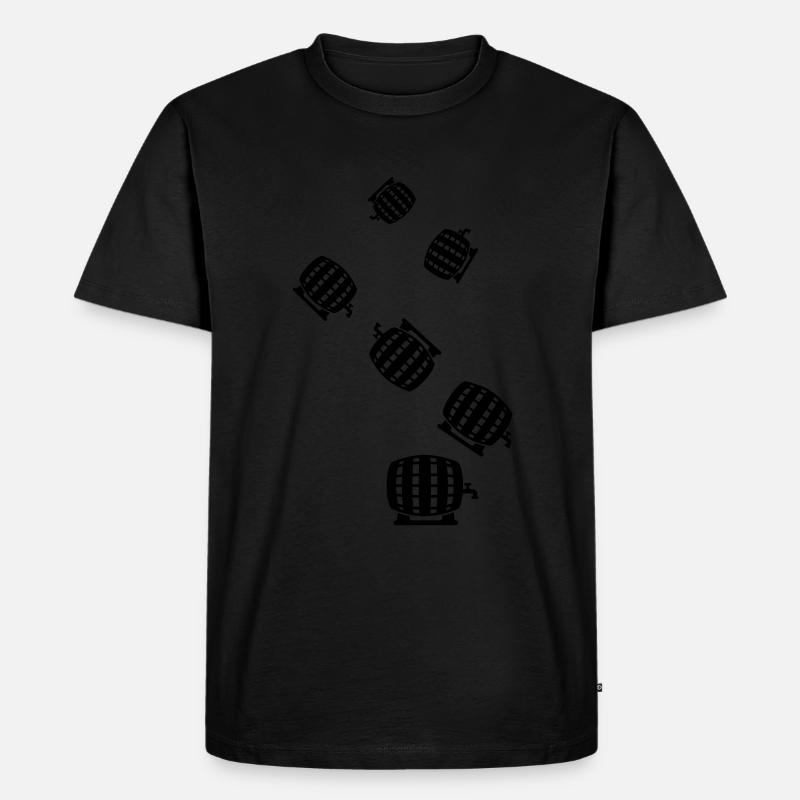 Bierfass - Männer Premium Bio T-Shirt - Schwarz