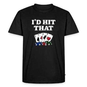 J’aurais frappé ce casino Poker Gambling Poker Player - T-shirt Premium bio Homme - noir - Devant - Nico (187cm)