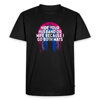Je vais dans les deux sens Bisexuel LGBTQ Bi Pride Sarcastique - T-shirt Premium bio Homme - noir - Devant - Nico (187cm)