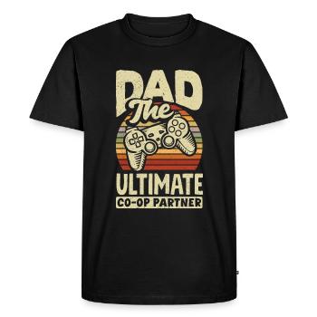 Papa Le partenaire coop ultime Fête des pères Gamer - T-shirt Premium bio Homme - noir - Devant - Nico (187cm)