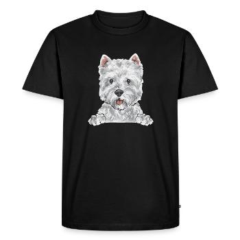 West Highland White Terrier Westie - T-shirt Premium bio Homme - noir - Devant - Nico (187cm)