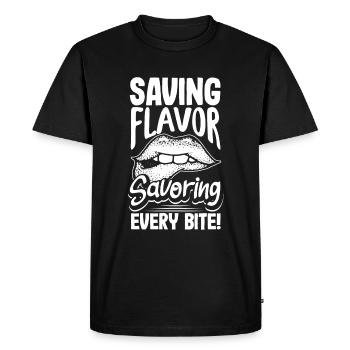 Leftovers Lover, No Food Goes to Waste! Waste No - Men's Premium Organic T-Shirt - black - Front - Nico (187cm)