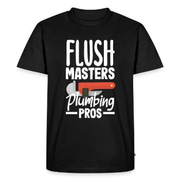 Flush Masters Plomberie Pros Plombier Expert - T-shirt Premium bio Homme - noir - Devant - Nico (187cm)