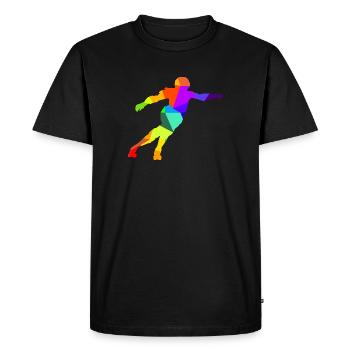 Roller Derby Inline Skates Rainbow Colors Polygon - Men's Premium Organic T-Shirt - black - Front - Nico (187cm)