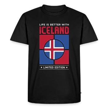 Islande - T-shirt Premium bio Homme - noir - Devant - Nico (187cm)
