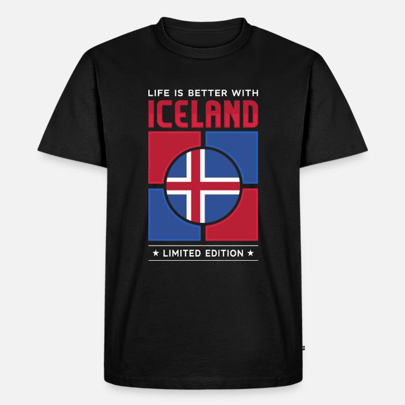 Island - Männer Premium Bio T-Shirt - Schwarz