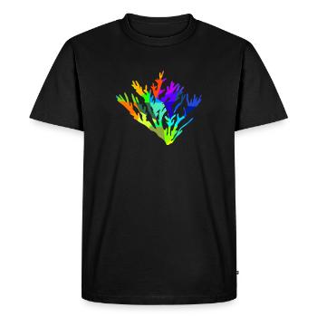 Océan Corail Arc-en-ciel Animaux Polygone - T-shirt Premium bio Homme - noir - Devant - Nico (187cm)