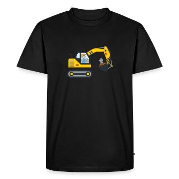 Cadeau d'opérateur d'excavatrice de professions de chantier d'excavatrice - T-shirt Premium bio Homme - noir - Devant - Nico (187cm)