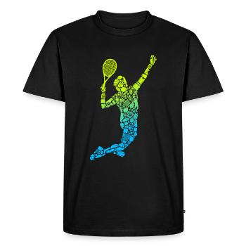 Symboles de tennis Entraîneur de tennis Garçons Joueur de tennis - T-shirt Premium bio Homme - noir - Devant - Nico (187cm)