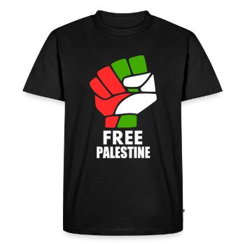 Free palestine - T-shirt Premium bio Homme - noir - Devant - Nico (187cm)