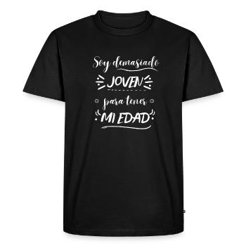 Jeunes ou vieux - T-shirt Premium bio Homme - noir - Devant - Nico (187cm)