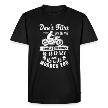 dont flirt with me motorcycle - Men's Premium Organic T-Shirt - black - Front - Nico (187cm)