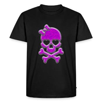 Crâne de dame rose | Crâne crâne - T-shirt Premium bio Homme - noir - Devant - Nico (187cm)