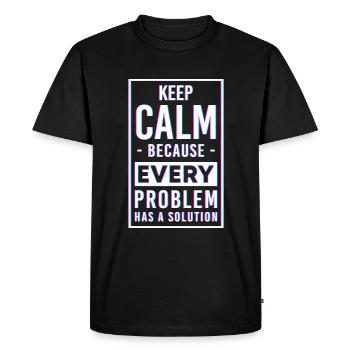 Problème Pas mon problème Le problème - T-shirt Premium bio Homme - noir - Devant - Nico (187cm)