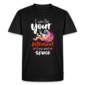 Logo de l’espace Star Spaceman - T-shirt Premium bio Homme - noir - Devant - Nico (187cm)