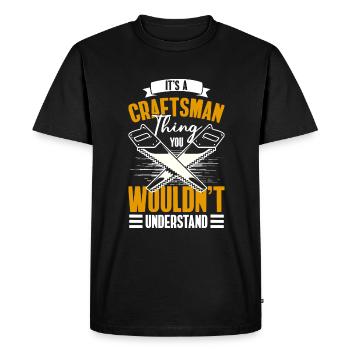 Craftsman Work Construction Site Carpenter - Men's Premium Organic T-Shirt - black - Front - Nico (187cm)