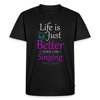 Singing Singer Voice Singing Microphone - Men's Premium Organic T-Shirt - black - Front - Nico (187cm)