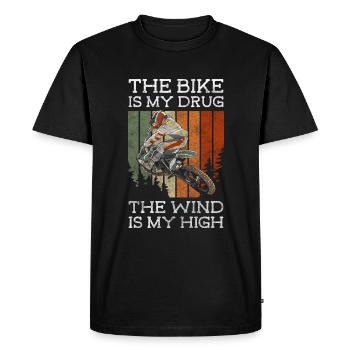 Dirt Bike Adrénaline Biker Street - T-shirt Premium bio Homme - noir - Devant - Nico (187cm)