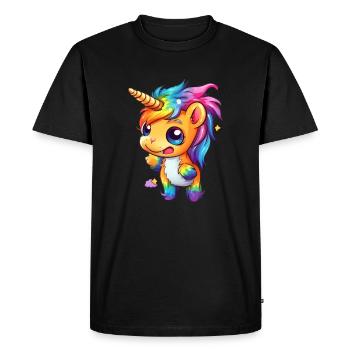 Drôle de licorne - T-shirt Premium bio Homme - noir - Devant - Nico (187cm)