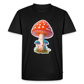 Champignon mystique - T-shirt Premium bio Homme - noir - Devant - Nico (187cm)