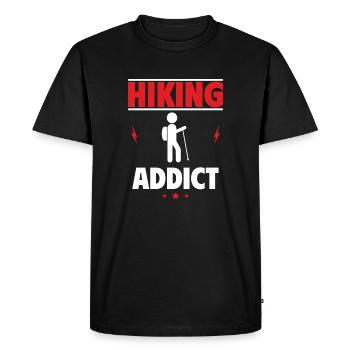 Addicted to Hiking - Men's Premium Organic T-Shirt - black - Front - Nico (187cm)