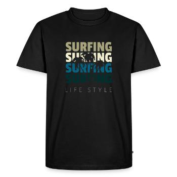 Surfing - Männer Premium Bio T-Shirt - Schwarz - Vorne - Nico (187cm)