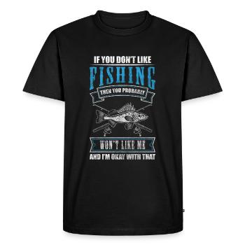 Pêcheur Pêcheur Hameçon Eau - T-shirt Premium bio Homme - noir - Devant - Nico (187cm)