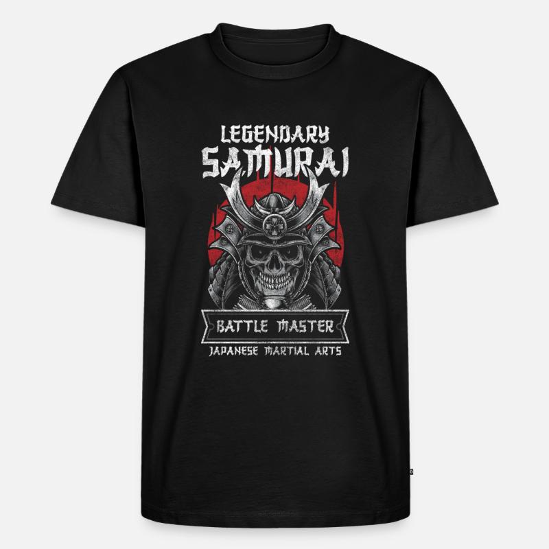Samurai Kampfsport Katana - Männer Premium Bio T-Shirt - Schwarz