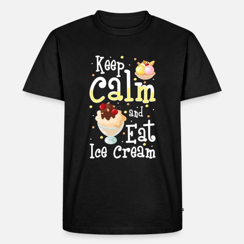 Eiscreme Eiskugel Süßigkeiten Softeis - Männer Premium Bio T-Shirt - Schwarz
