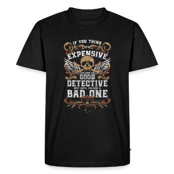Détective privé Métier de pistage - T-shirt Premium bio Homme - noir - Devant - Nico (187cm)