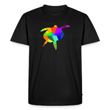 Water Turtle Rainbow Animals Polygon - Men's Premium Organic T-Shirt - black - Front - Nico (187cm)