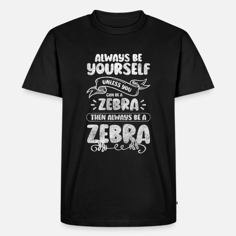 Zebras Tier Steppe - Männer Premium Bio T-Shirt - Schwarz