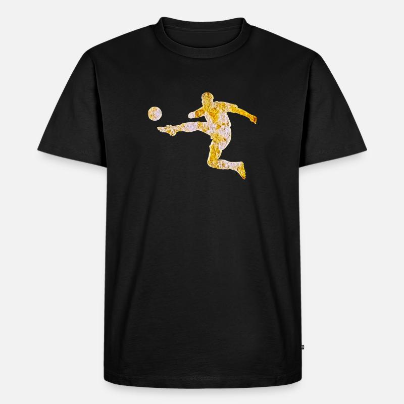 Fußballer Silhouette - Männer Premium Bio T-Shirt - Schwarz