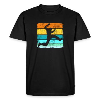 Retro Parkour Runner Freerunning Parkour Runner - Men's Premium Organic T-Shirt - black - Front - Nico (187cm)