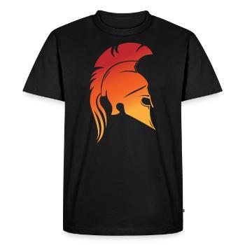 Sparta design, fire red - Men's Premium Organic T-Shirt - black - Front - Nico (187cm)