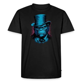 Gorille avec chapeau - T-shirt Premium bio Homme - noir - Devant - Nico (187cm)