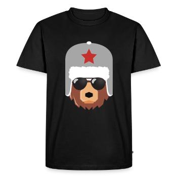Ours russe, Russie, Poutine, - T-shirt Premium bio Homme - noir - Devant - Nico (187cm)