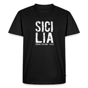 Sicile, Italie, Méditerranée - T-shirt Premium bio Homme - noir - Devant - Nico (187cm)