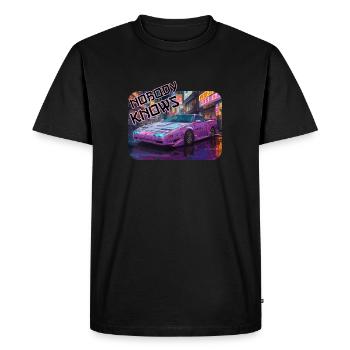 Personne ne sait - JDM japonais des années 1990 - T-shirt Premium bio Homme - noir - Devant - Nico (187cm)