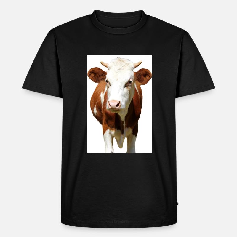 Kuh Poster - Männer Premium Bio T-Shirt - Schwarz