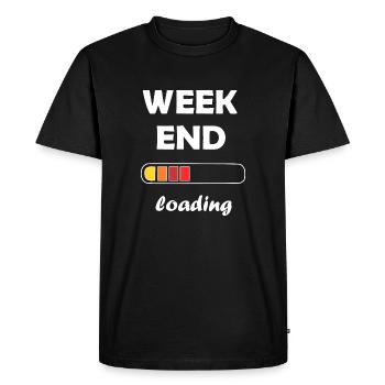Chargement le week-end - T-shirt Premium bio Homme - noir - Devant - Nico (187cm)