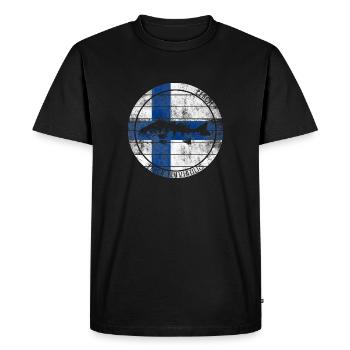Pêche à la perche Finlande - T-shirt Premium bio Homme - noir - Devant - Nico (187cm)