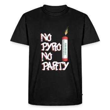 Pas de Pyro, pas de fête - T-shirt Premium bio Homme - noir - Devant - Nico (187cm)
