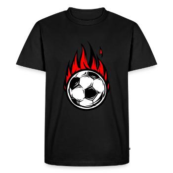 Le football brûle le feu - T-shirt Premium bio Homme - noir - Devant - Nico (187cm)